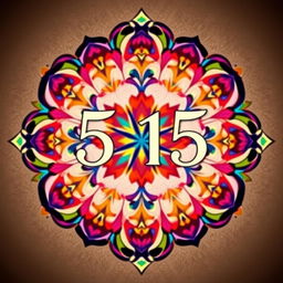 A beautifully intricate and symmetrical design featuring the number 515 at the center