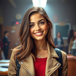 A stunning, captivating high school classmate who is a dominant student council president and part-time model
