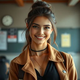 A stunning, captivating high school classmate who is a dominant student council president and part-time model
