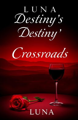 A dark romance book cover titled 'Destiny's Crossroads' by Luna