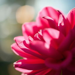 An artistic close-up of a beautiful flower, showing intricate details of the petals and vibrant colors