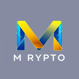A modern and eye-catching logo design for a cryptocurrency channel named 'M Crypto'