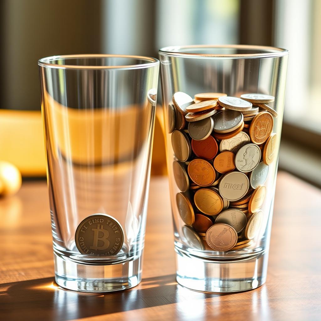 A visual comparison of two glasses on a wooden table