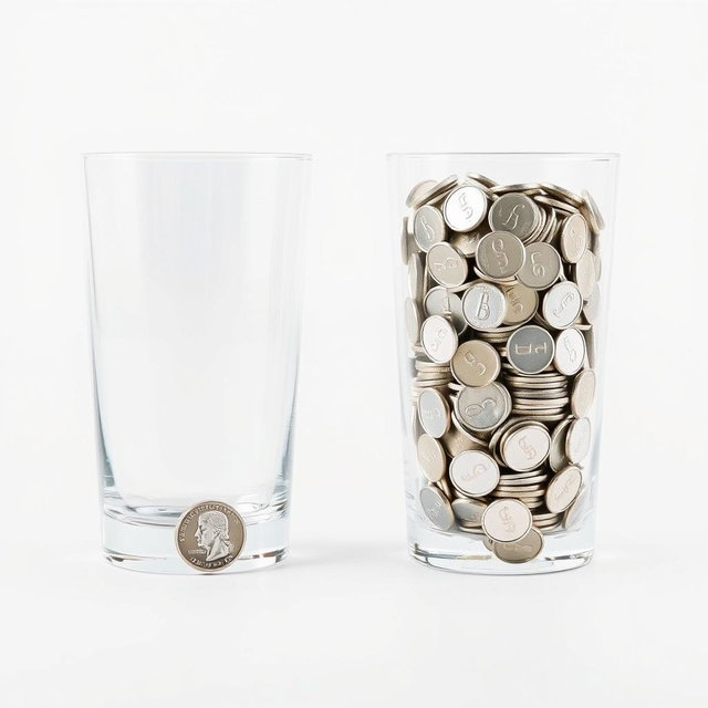 Two equal glasses positioned in a bright, pristine white space