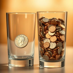 An artistic representation of two identical glasses placed side by side