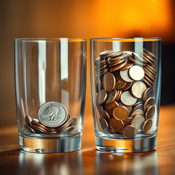 An artistic representation of two identical glasses placed side by side