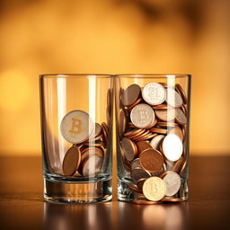 An artistic representation of two identical glasses placed side by side