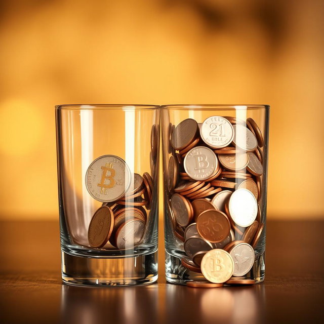 An artistic representation of two identical glasses placed side by side