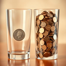 An artistic representation of two identical glasses placed side by side