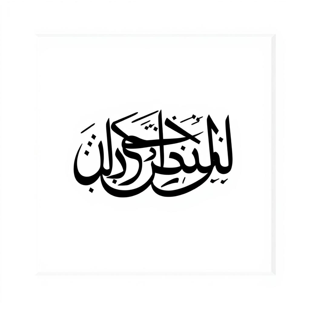 A square frame featuring elegant Persian Nastaliq letters beautifully arranged in artistic combinations resembling Behzad Golpayegani's white on white collection, but with a striking twist: the letters are in bold black against a subtle white background