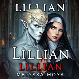 An ebook cover for 'Lillian' by Melyssa Moya that encapsulates the romance between a demon and a nun