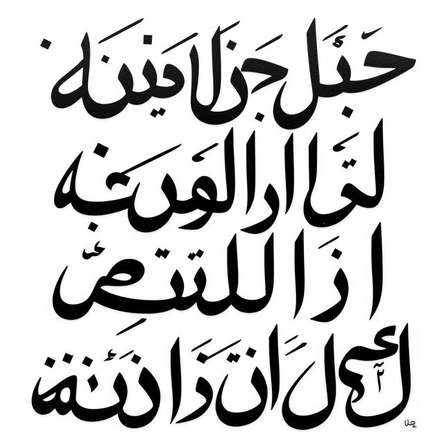 A square frame containing beautifully arranged Persian Nastaliq letters, creating striking combinations much like Behzad Golpayegani's white on white collection, but uniquely rendered in bold black