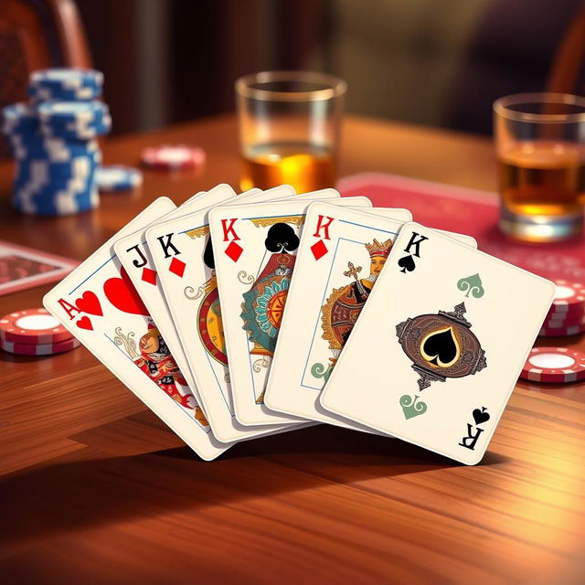 A vibrant and detailed illustration of a deck of playing cards, known as 'kartu remi'