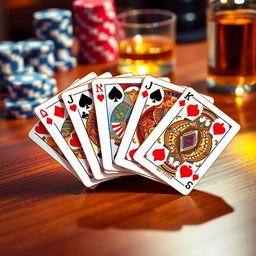 A vibrant and detailed illustration of a deck of playing cards, known as 'kartu remi'