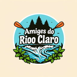A vibrant and engaging logo for a canoeing group, featuring a circular badge design