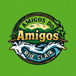 A vibrant and engaging logo for a canoeing group, featuring a circular badge design