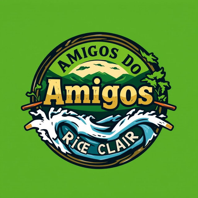 A vibrant and engaging logo for a canoeing group, featuring a circular badge design