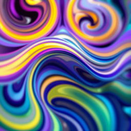 A vibrant and dynamic abstract representation of sound waves, featuring flowing colored patterns and complex shapes that demonstrate the concept of 'sound invasion'