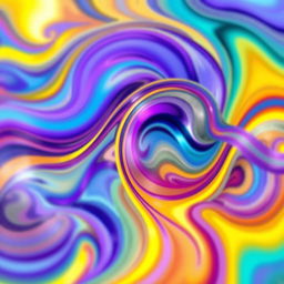 A vibrant and dynamic abstract representation of sound waves, featuring flowing colored patterns and complex shapes that demonstrate the concept of 'sound invasion'