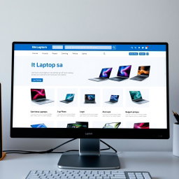 A beautifully designed e-commerce website for selling laptops, featuring a sleek and modern layout with vibrant product images