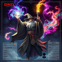 A powerful wizard casting a brilliant spell, surrounded by arcane symbols and magical energy