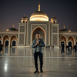 A dynamic image of Cristiano Ronaldo visiting the Shah Cheragh, the famous mosque and pilgrimage site in Iran