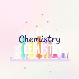 A dazzling chemistry book cover featuring an array of cute aesthetic elements