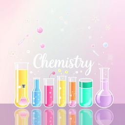 A dazzling chemistry book cover featuring an array of cute aesthetic elements