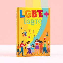 An artistic representation of a colorful book cover that celebrates LGBTQ+ themes