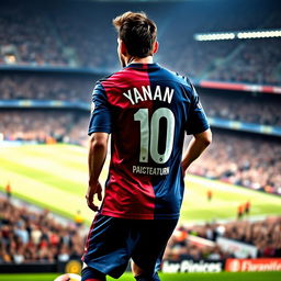 Lionel Messi in his Paris Saint-Germain (PSG) jersey, showcasing his skill and determination on the pitch