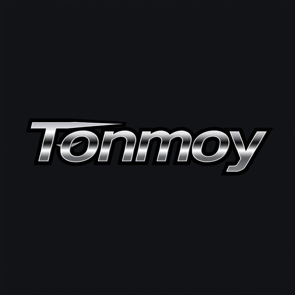 A stylish and modern logo design featuring the name 'Tonmoy'