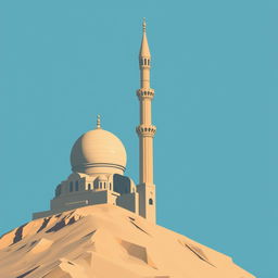 دمج بين الطبيعة الخلابة للجبال والشلالات المتساقطة، مع سماء زرقاء صافية وسحب بيضاء رقيقة تعكس أشعة الشمس، إضافة تفاصيل مثل الأزهار الملونة التي تتناثر حول الشلال، ومشاهد للحياة البرية مثل الطيور والحيوانات الصغيرة في الخلفية، ووجود شخص يمشي على طريق مغطى بالأشجار في المقدمة، يلبس ملابس مريحة، مع عناصر من الهدوء والجمال الطبيعي