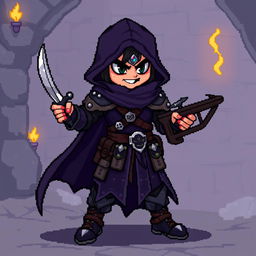 A 48x48 pixel art character designed for a rogue-like fantasy game