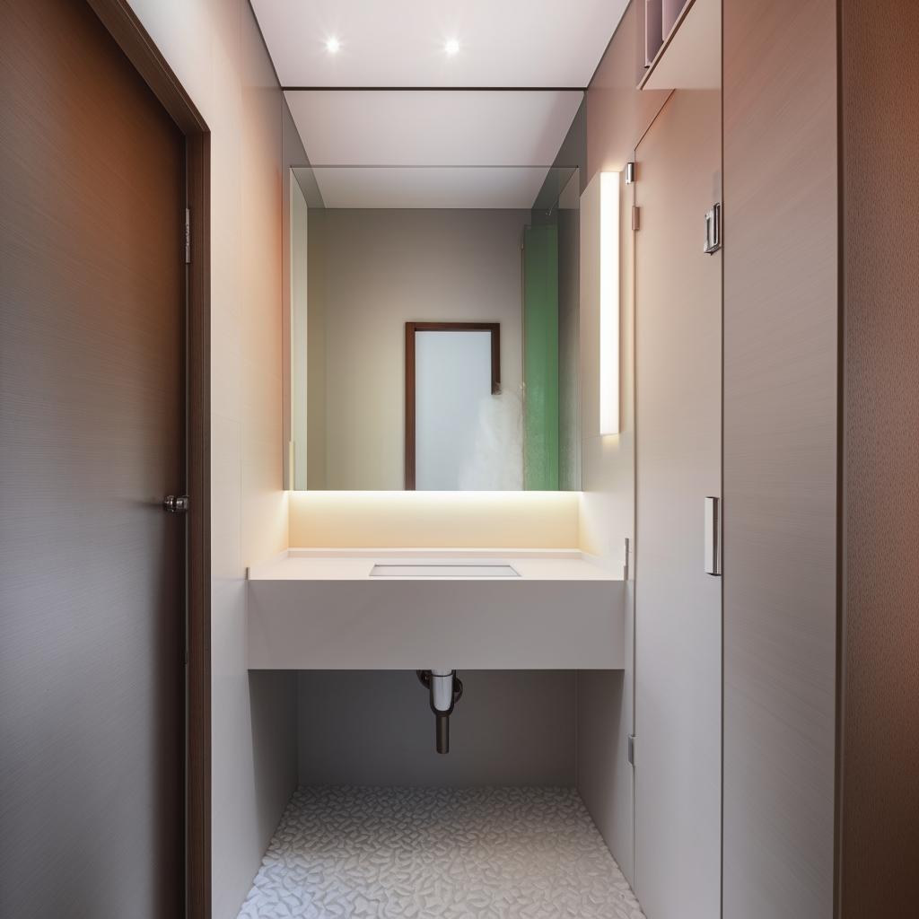 A 10x4 sq ft washroom showing a spacious, modern design with optimized space usage.
