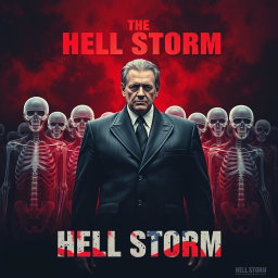 A dramatic movie poster for a fictional film titled 'Hell Storm' set in a dystopian American dictatorship