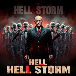 A dramatic movie poster for a fictional film titled 'Hell Storm' set in a dystopian American dictatorship