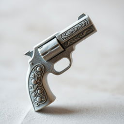 A creative and unique design of a gun-shaped plaster, featuring detailed textures and a realistic look