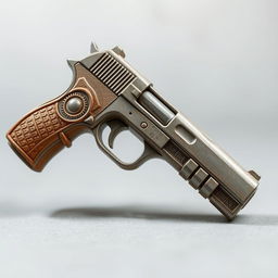 A creative and unique design of a gun-shaped plaster, featuring detailed textures and a realistic look