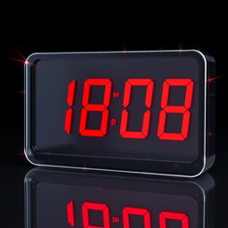 A digital clock showing the time exactly one hour ago, with bold red numbers indicating the time