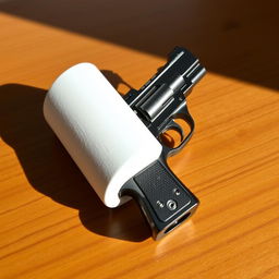 A unique object that is half chalk and half a firearm, creatively blended together, showcasing the chalk texture and the metallic features of the gun