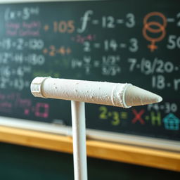 A creatively designed weapon that resembles a chalk piece, showcasing intricate details that mimic the texture and appearance of chalk