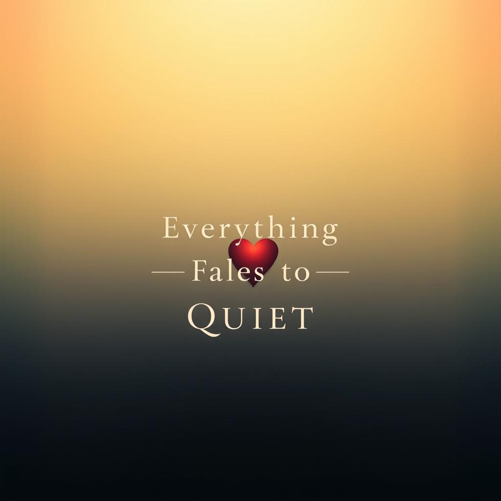 A minimalistic book cover design for a novel titled 'Everything Fades to Quiet'