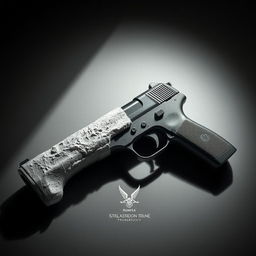 A unique weapon design featuring a firearm that is half gun and half chalk