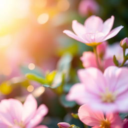 A close-up, artistic representation of a soft, pink floral theme, with delicate petals and a soothing ambiance