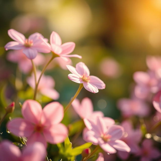 A close-up, artistic representation of a soft, pink floral theme, with delicate petals and a soothing ambiance
