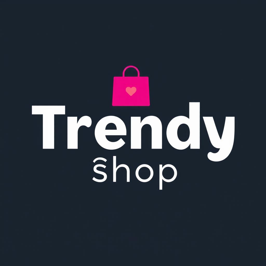 A modern and stylish logo design for a shop named 'Trendy Shop'