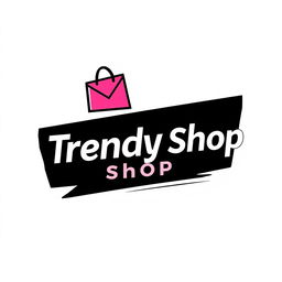 A modern and stylish logo design for a shop named 'Trendy Shop'
