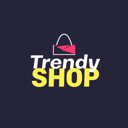 A modern and stylish logo design for a shop named 'Trendy Shop'