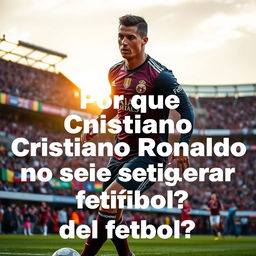 Cristiano Ronaldo is seen on a football field during a match, intensely focused and showing determination as he dribbles past defenders