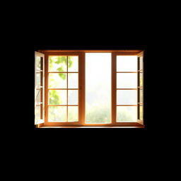 A simple black background featuring a large rectangular window
